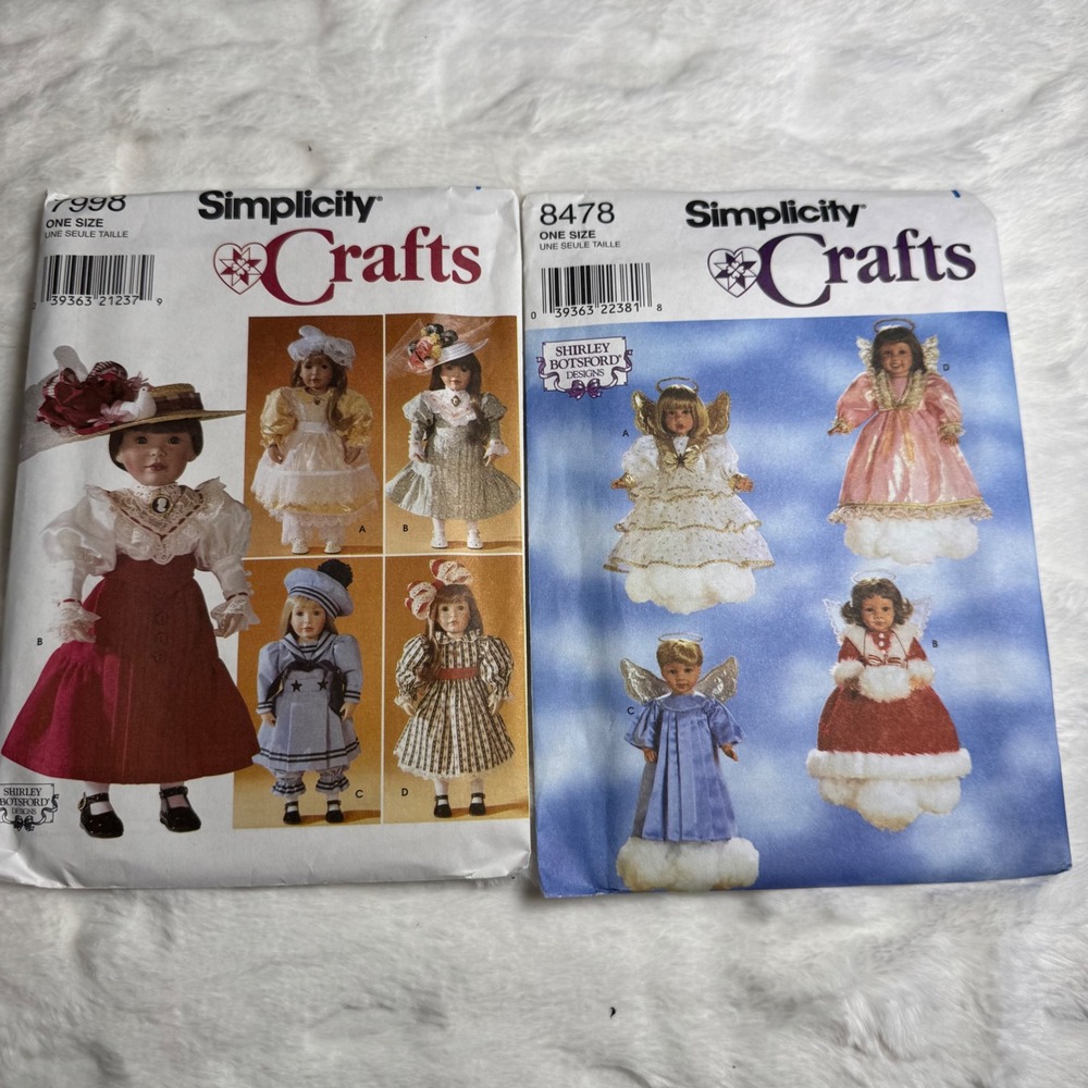 Simplicity 7998 8478 Doll Clothes Sewing Patterns 18 Inch Shirley Botsford Lot 2